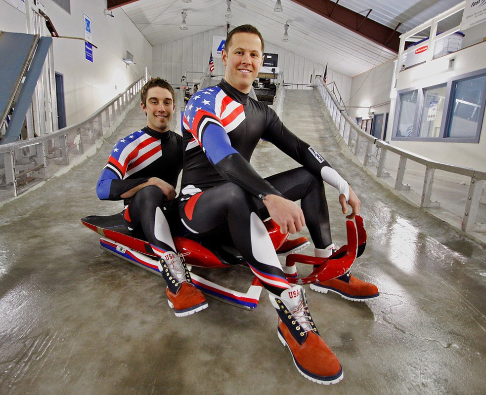 Matt Mortensen (right) is a two time Olympian in the luge..