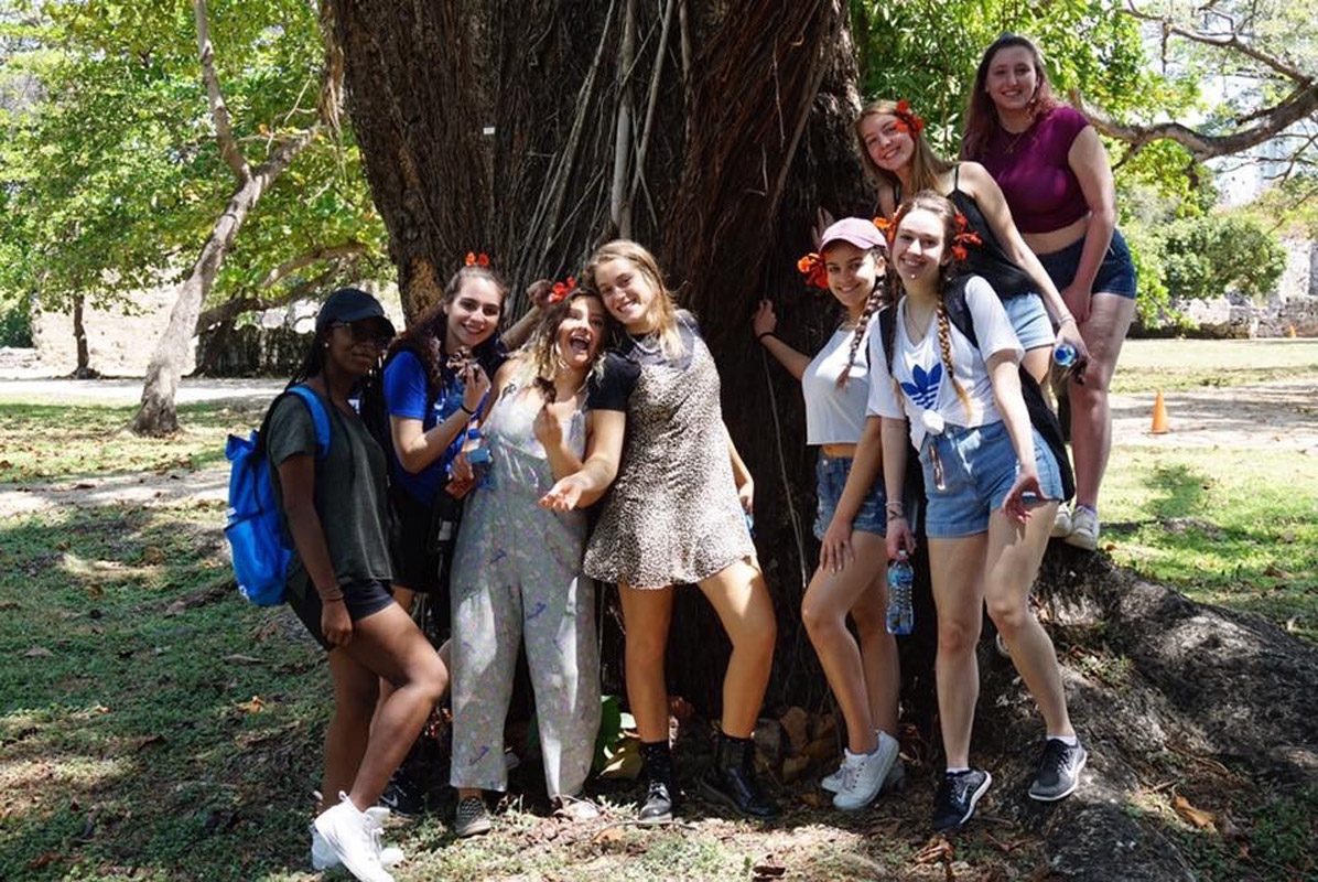 Sydni Bosely (front, second from right) with her friends in Panama.