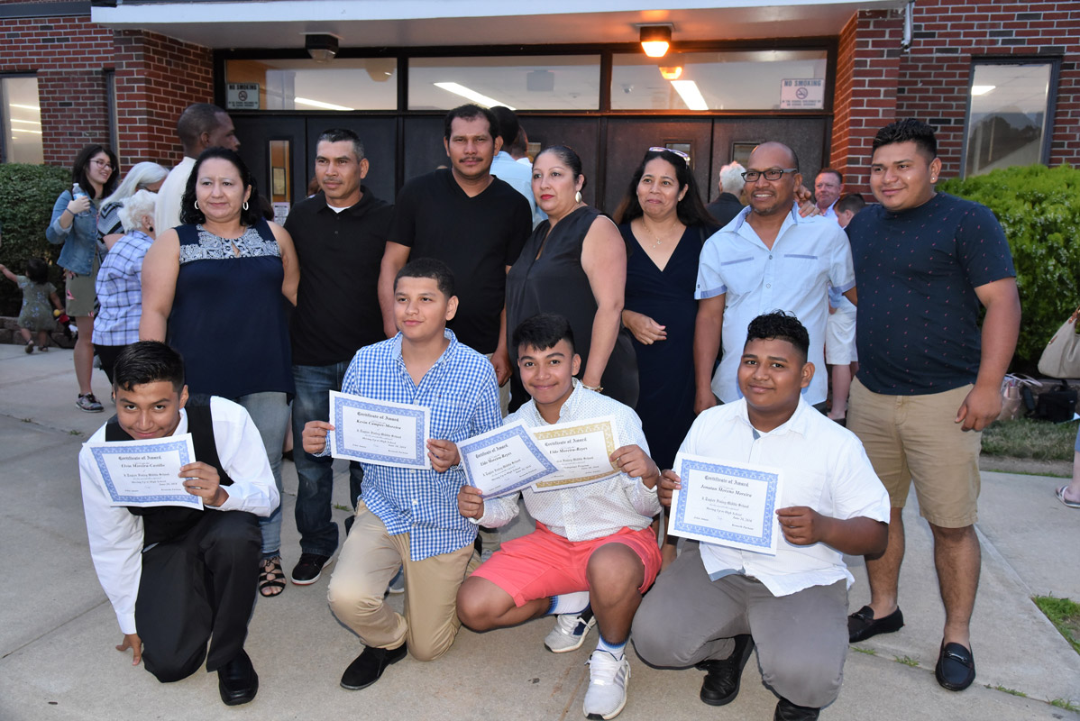 The Finley eighth graders were a proud group following the moving-up ceremony.