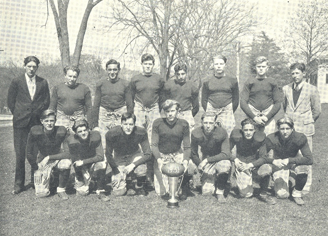 Coach William Class (back right) with the 1931 Blue Devil football team.