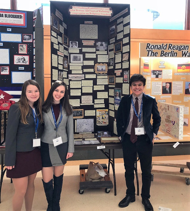 Madelyn Kye, Abigail Holmes and Gabe Medina-Jaudes with their sensational project.