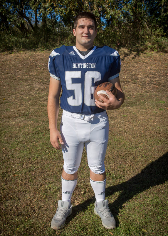 Michael Marziliano played four years of football for Huntington High School. (Mike Connell photo.)