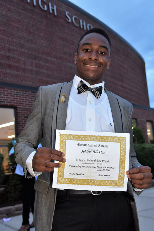 Jahiem Hawkins came dressed in a sharp suit 