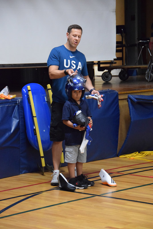 Jefferson School students got into the presentation on luge and the Olympics