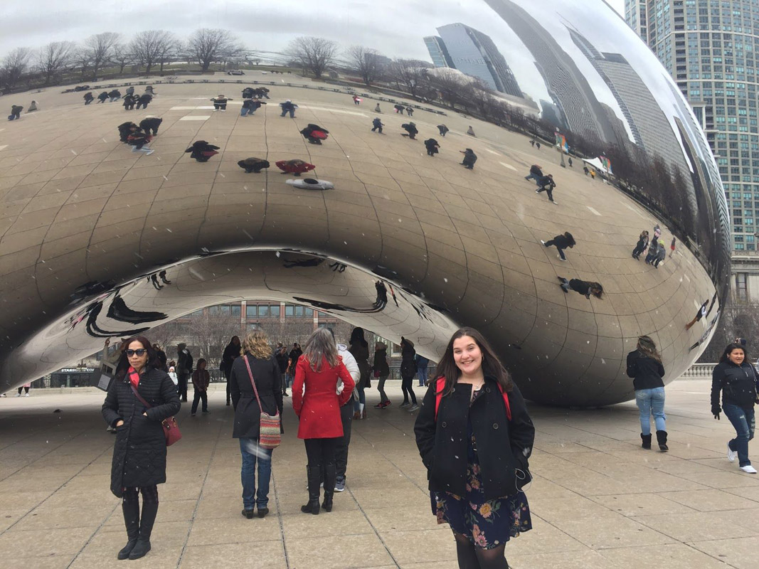 Alyssa Befumo in Chicago during a visit to DePaul University.