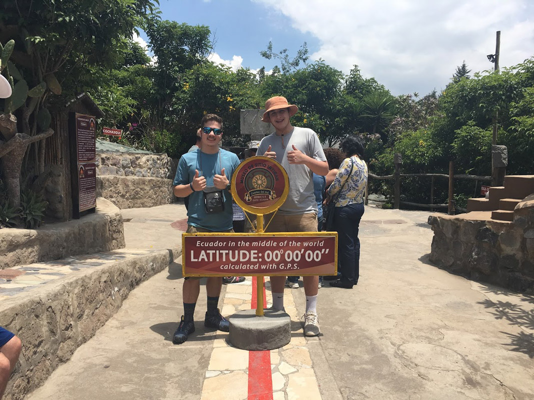 John Riley (left) on a visit to Ecuador last year.
