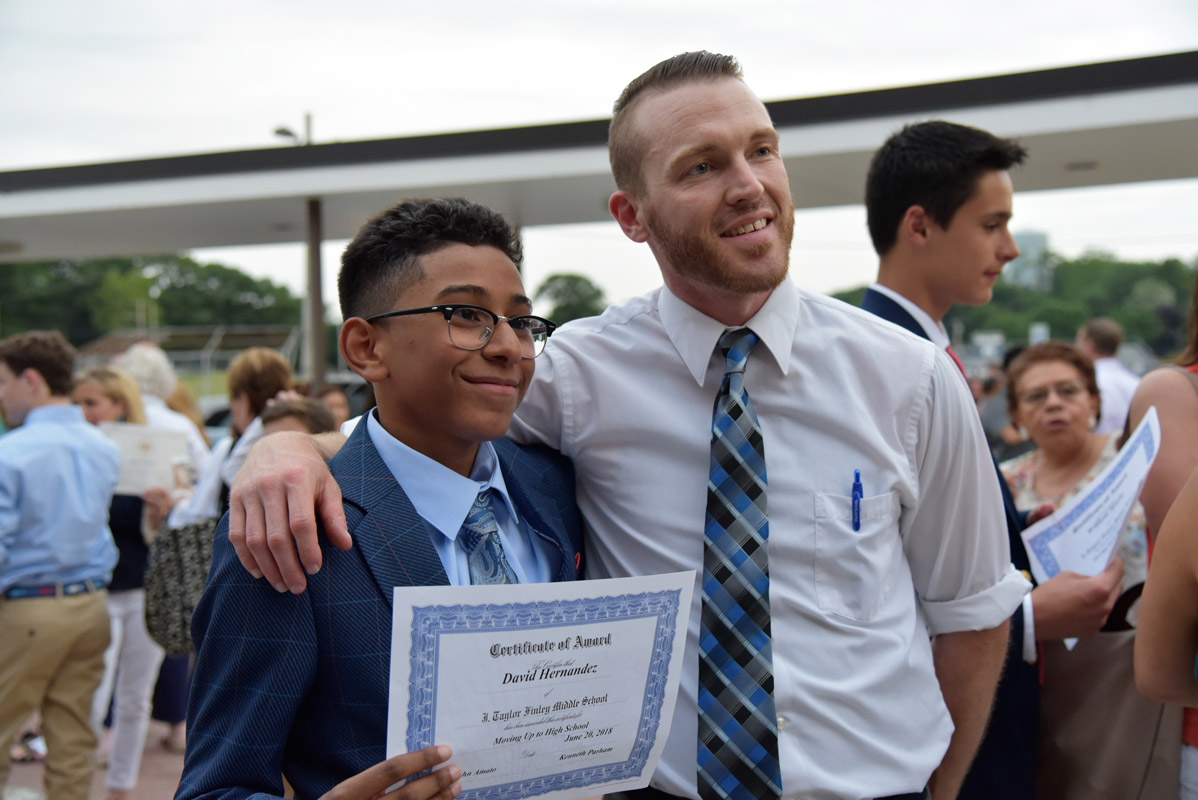 The Finley eighth graders were a proud group following the moving-up ceremony