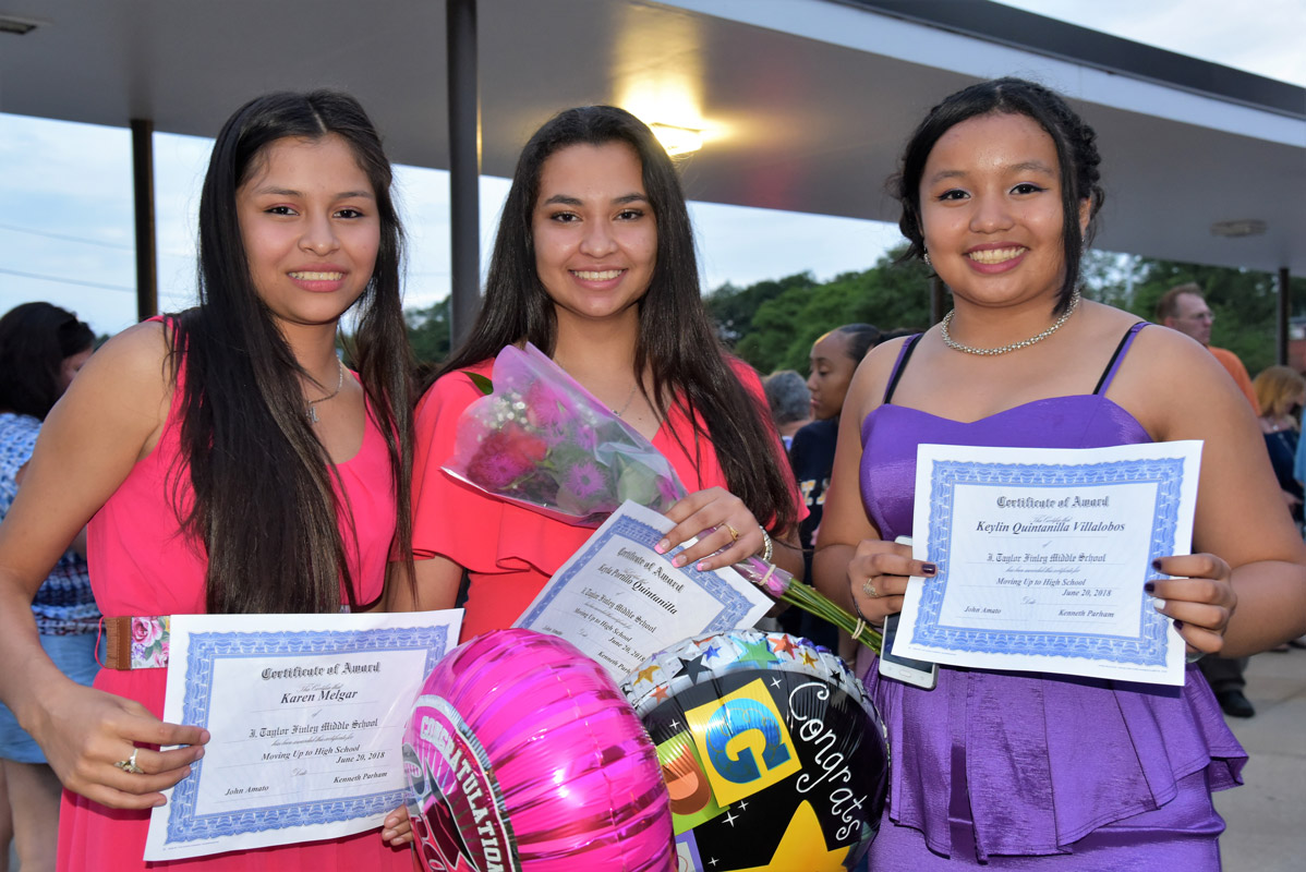 The Finley eighth graders were a proud group following the moving-up ceremony
