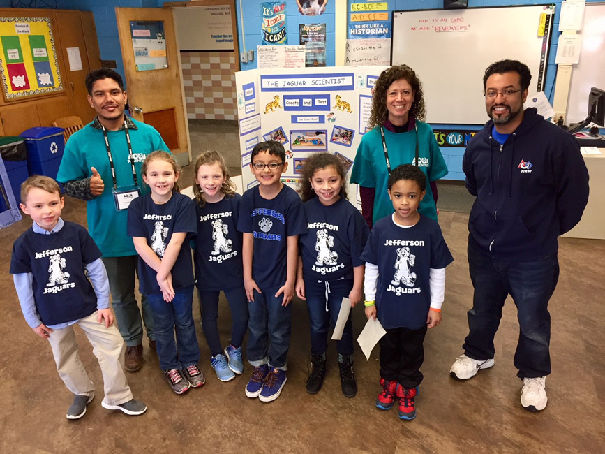 The Jefferson School second grade team was proud its accomplishments.