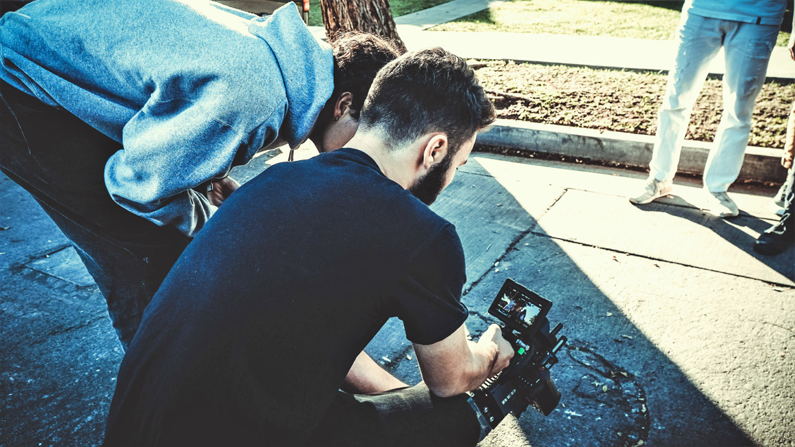 Huntington alum Charlie Ehrman on a set in LA.