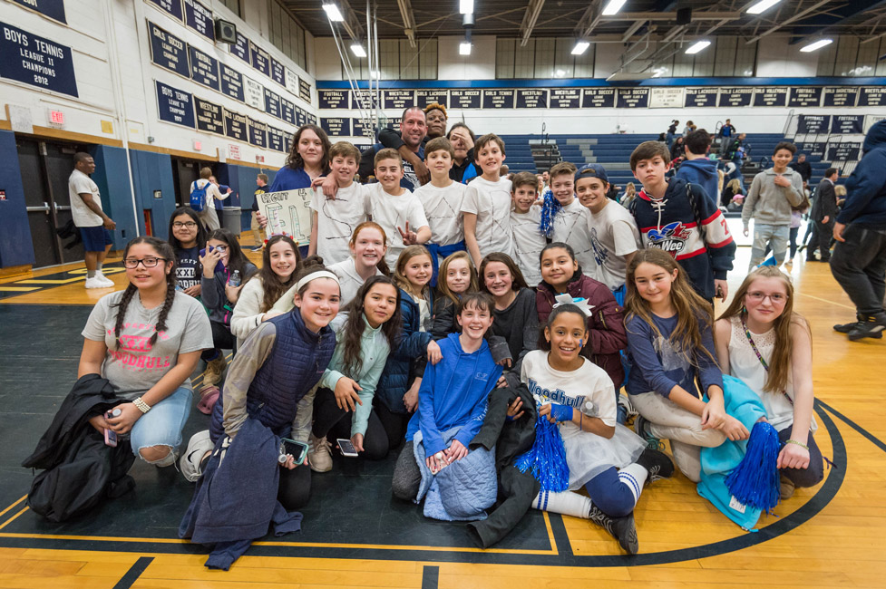 These Woodhull students were happy after their team rallied for a victory. (Darin Reed photo.)