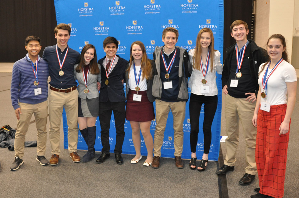 Huntington's LI National History Day medalists are a happy bunch.