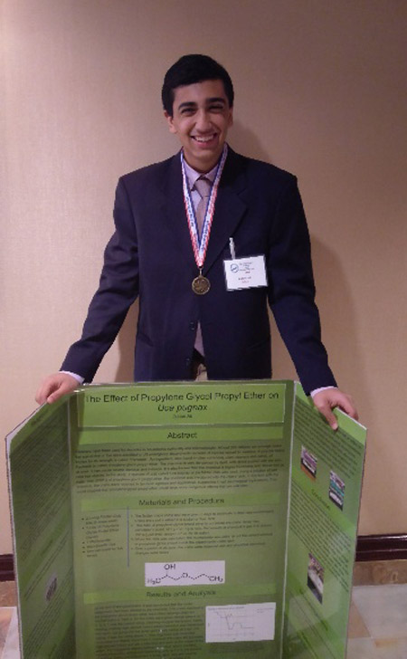 Zubair Ali with his award winning project at the LI Science & Engineering Fair (2)