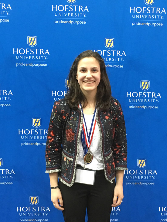 Katie Riley captured first place in the LI regional National History Day finals at Hofstra.