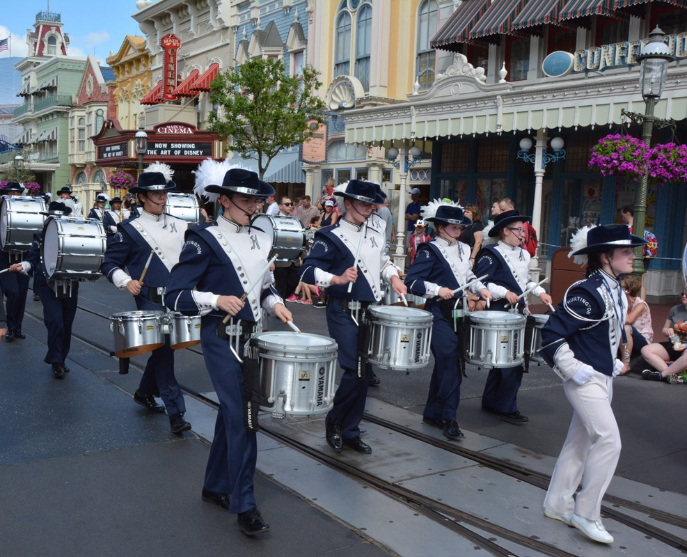 The Blue Devil band marched down Disney's Main Street USA.