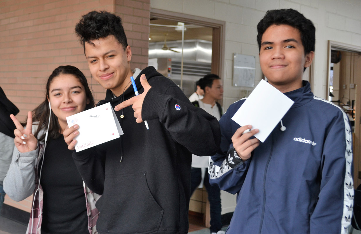 Huntington students were proud to participate in Operation Grateful Hearts.