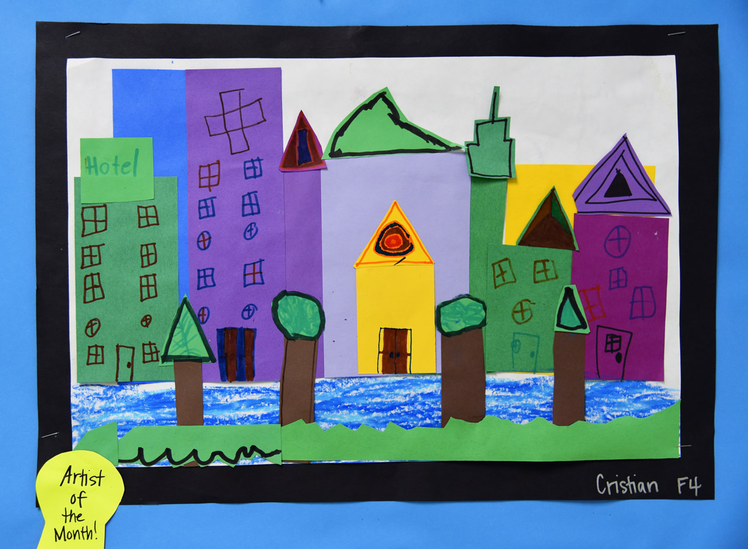  March's Featured Artists are displaying their work in the main hallway at Washington School.