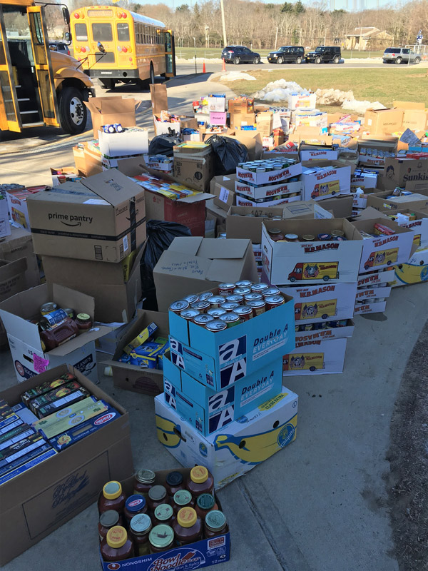 Huntington's Stuff the Bus food drive set a new record for items collected. 