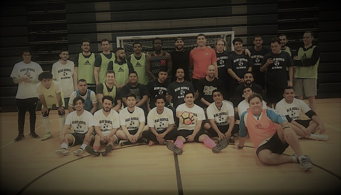 The Huntington alumni boys' soccer game drew 30 players in 2017