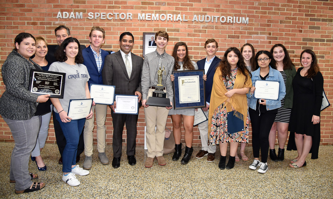 The Huntington School Board honored the mock trial team on Monday night.