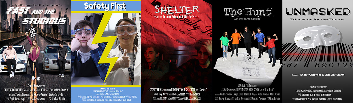 The poster for the film Fast and the Studious, Safety First, Shelter, The Hunt, and Unmasked
