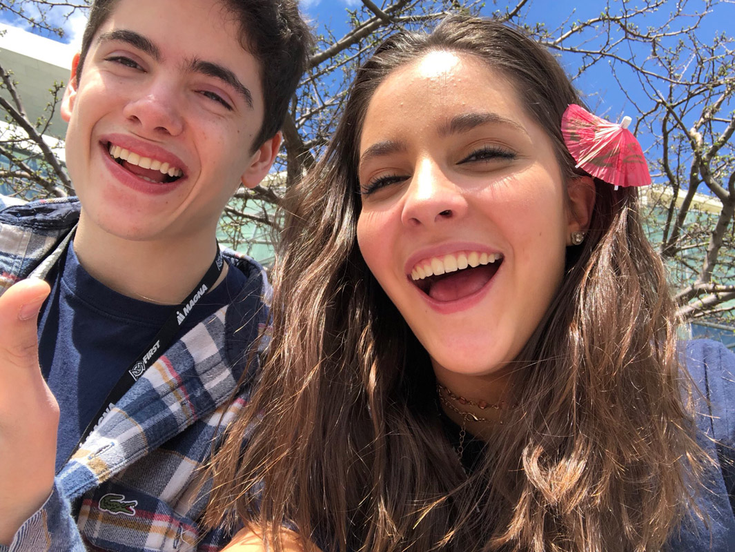 Lauren White with fellow Huntington senior Nolan Piccola.