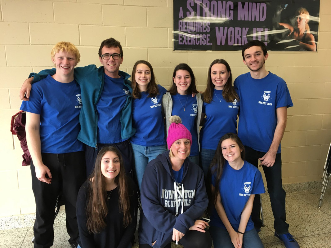Erica Vazquez (bottom right) with fellow Key Club leaders and faculty advisor Kelly Krycinski..