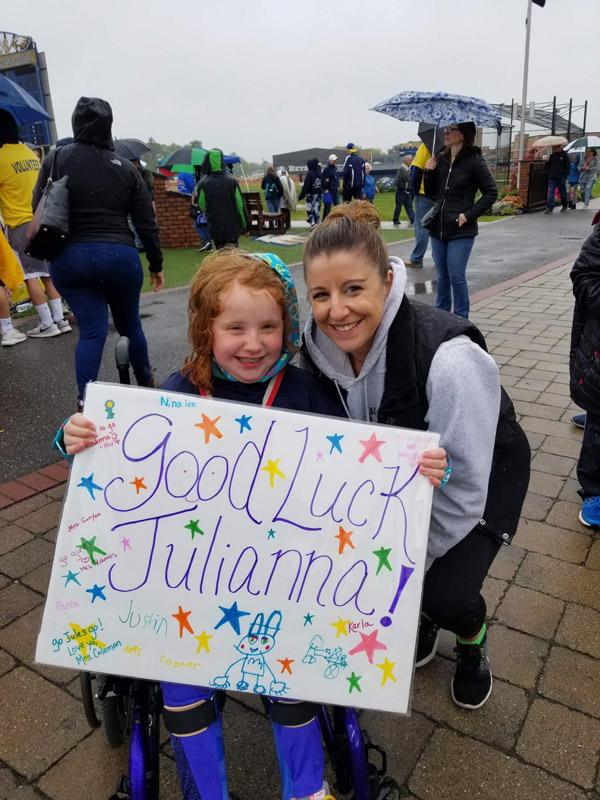 Julianna Ackerman with Washington School teacher Tina Balducci.