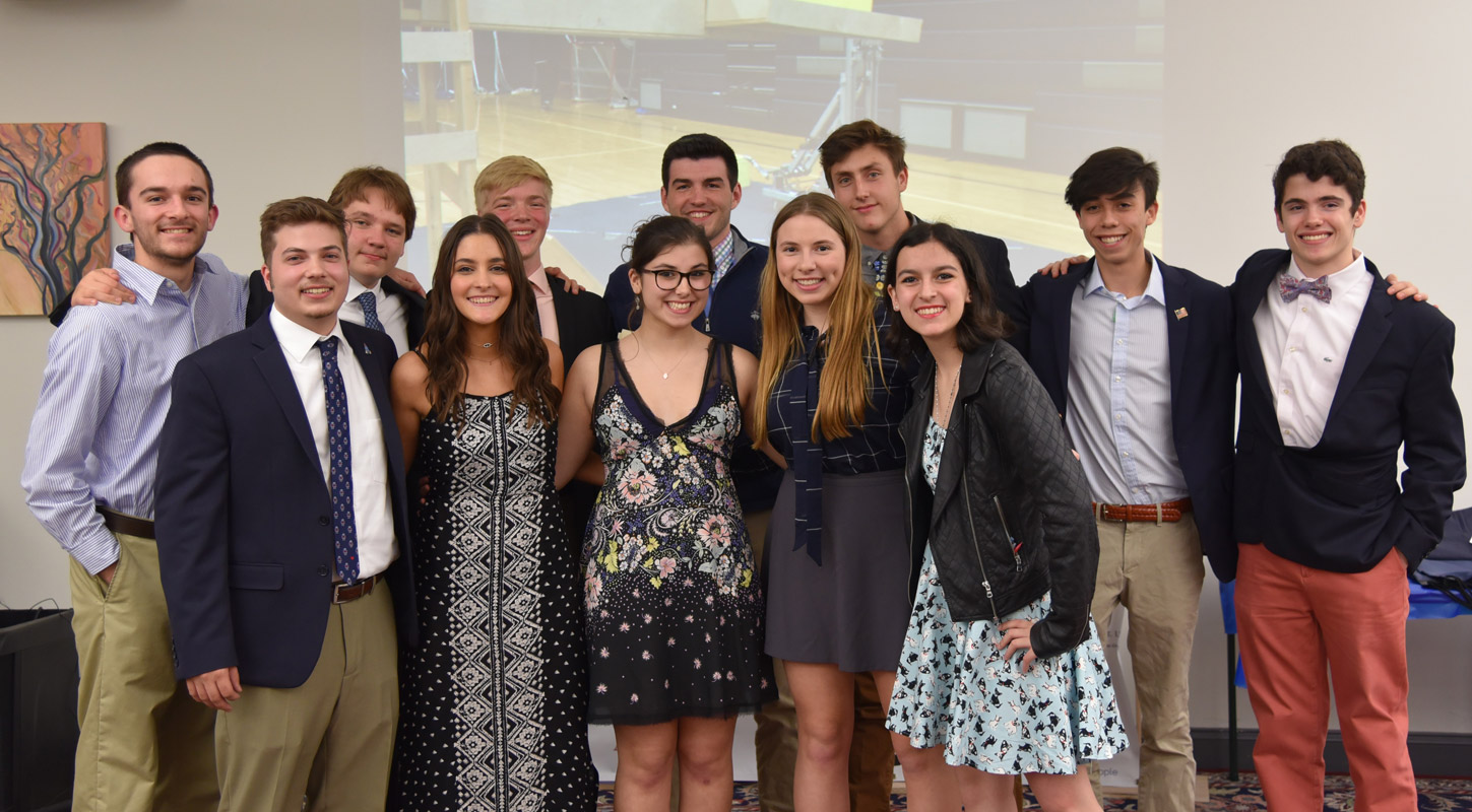 Seniors on the 2017-18 Huntington High School robotics team 
