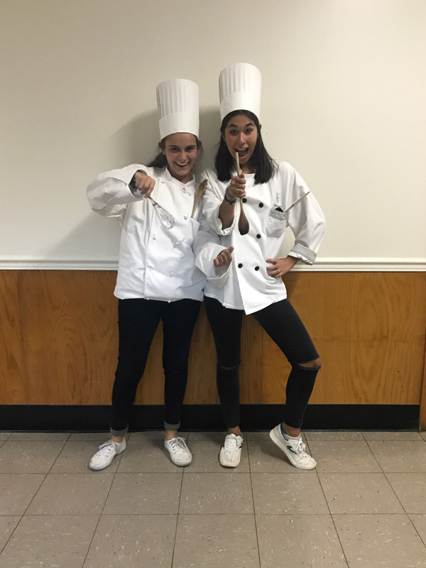 Katharine Kitzen and fellow senior Nicole Arenth at Safe Halloween last fall.