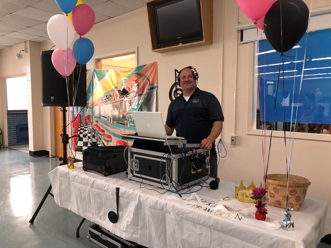 Teacher and professional DJ Anthony Troffa spun plenty of oldies that entertrained the prom-goers
