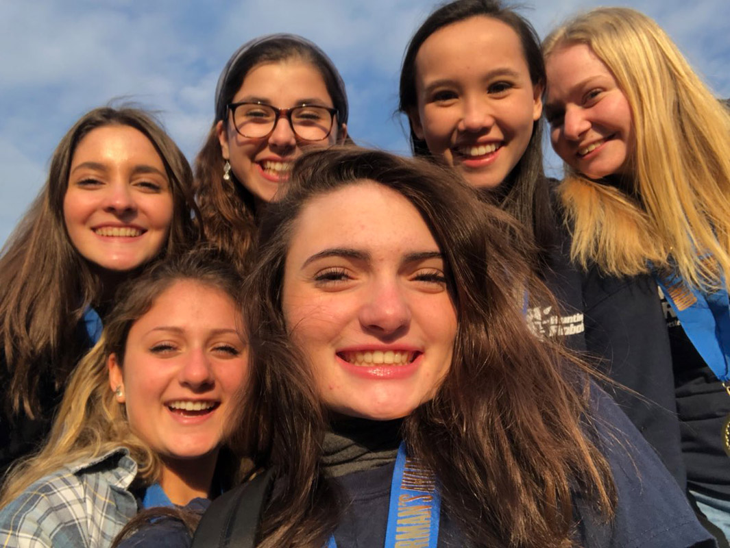Lauren White (top row left) with some of her friends.