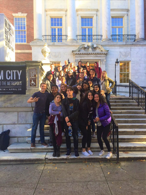 Huntington AP Seminar students on the steps of the Museum of the City of New York.