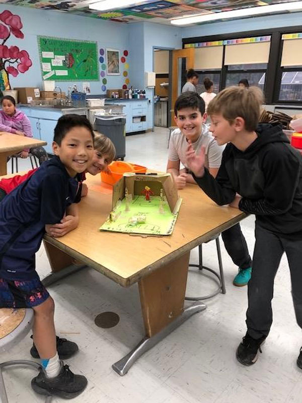 Art teacher Karen Morea's students participated in a Cardboard Day of Play at Jack Abrams STEM Magnet School. 