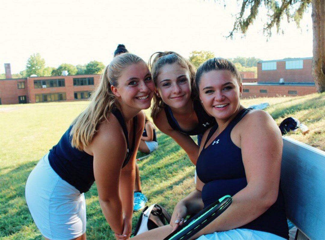Some of Cameron Fehrs' (left) happiest days have been spent with her tennis teammates.