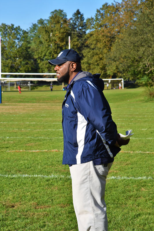 Finley-8 football head coach Ron Wilson on the sideline this fall. 