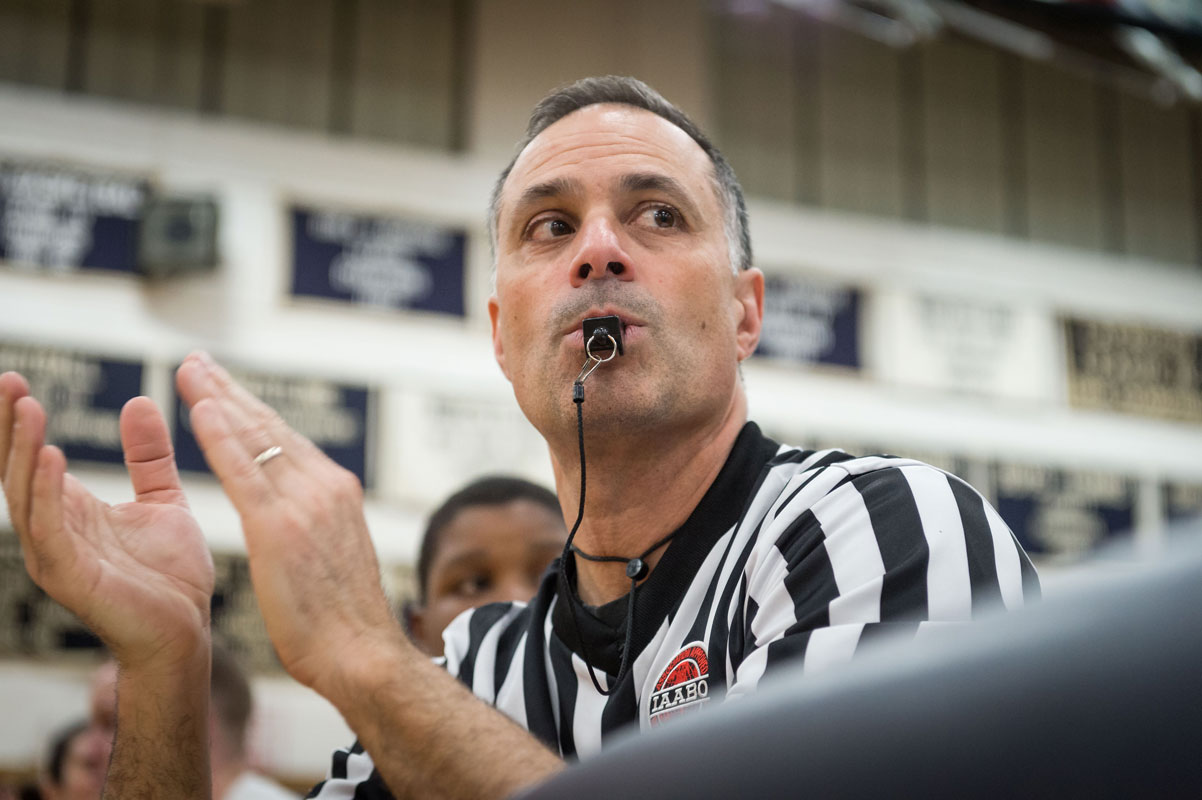 Finley Principal John Amato is a highly regarded high school basketball referee. (Darin Reed photo.)