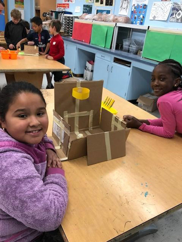 Art teacher Karen Morea's students participated in a Cardboard Day of Play at Jack Abrams STEM Magnet School. 