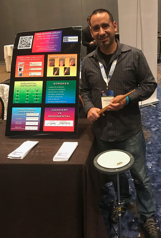 Huntington music teacher Jason Giachetti at a national conference in Texas.
