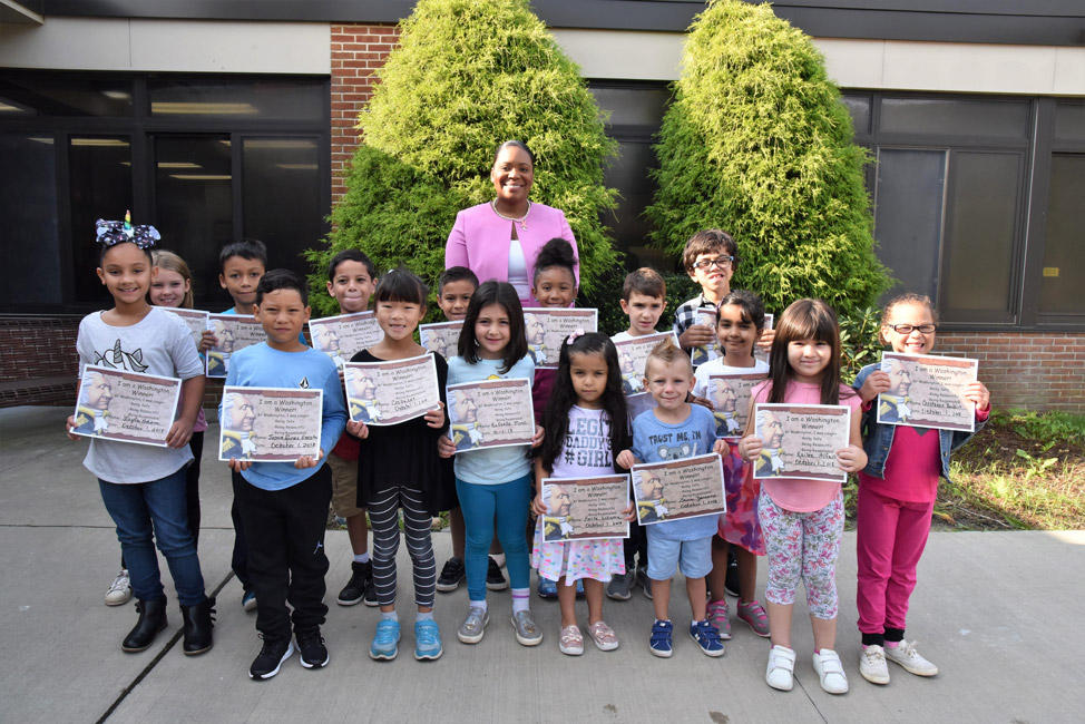 Principal Michelle J. Richards with Washington Ways Award recipients for September 