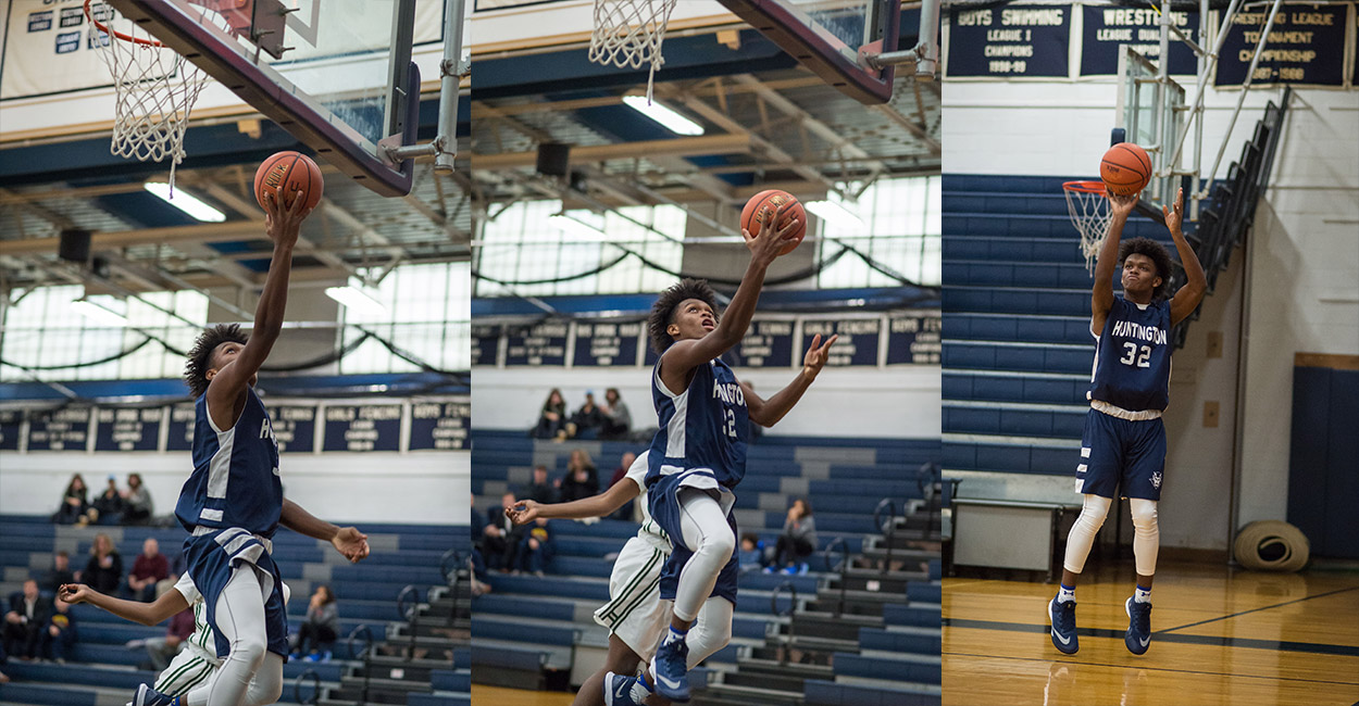  Chad Rowe drives for a lay-up and lofts a three-pointer. (Darin Reed photo.)