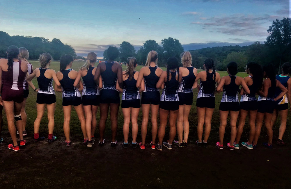 The Huntington girls' cross country team is ready for the race