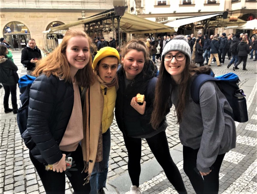 Sara Frawley (left) with her friends.