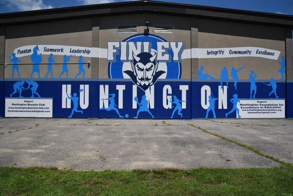 The Finley wall before the area was paved.