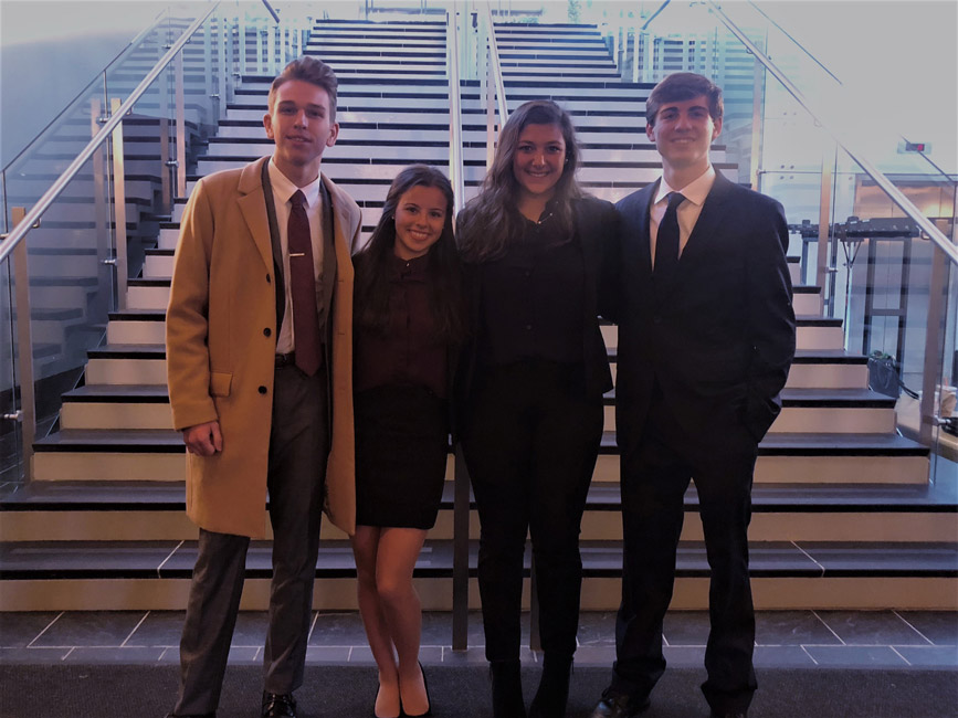 John Panos, Yady Acevedo, Lena Annunziata and Ethan Mulroy at LIU Post.