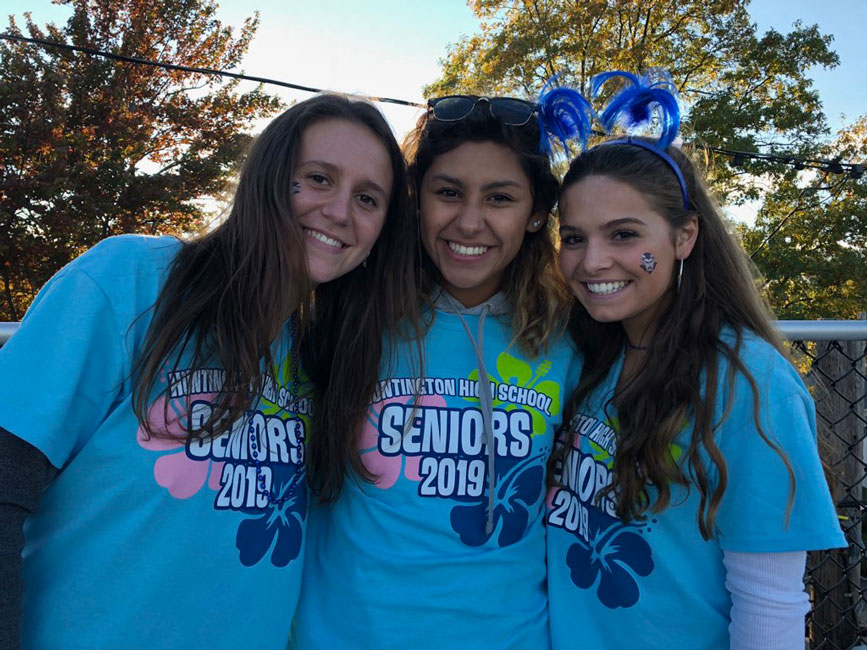 Kiara Rafailan is flanked by classmates Alyssa Sorensen and Ashlyn Case.