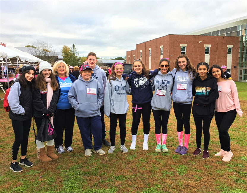 Faculty advisor Amy Hughes and Finley Middle School Honor Society members at last Sunday's walk.