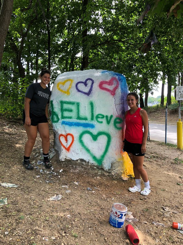 Alyssa Sorensen (right) is vice president of the high school's student government.