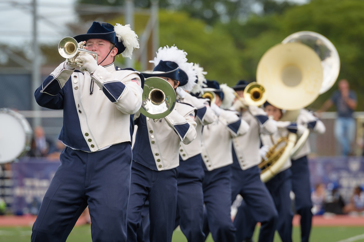 The Blue Devil marching band features many exceptional musicians and color guard members. (Darin Reed photo)  