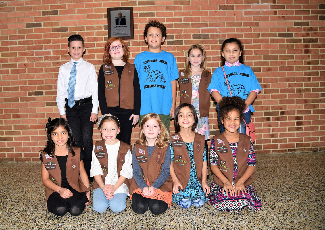 A group representing some of the second and third graders who spoke at the Huntington School Board meeting 